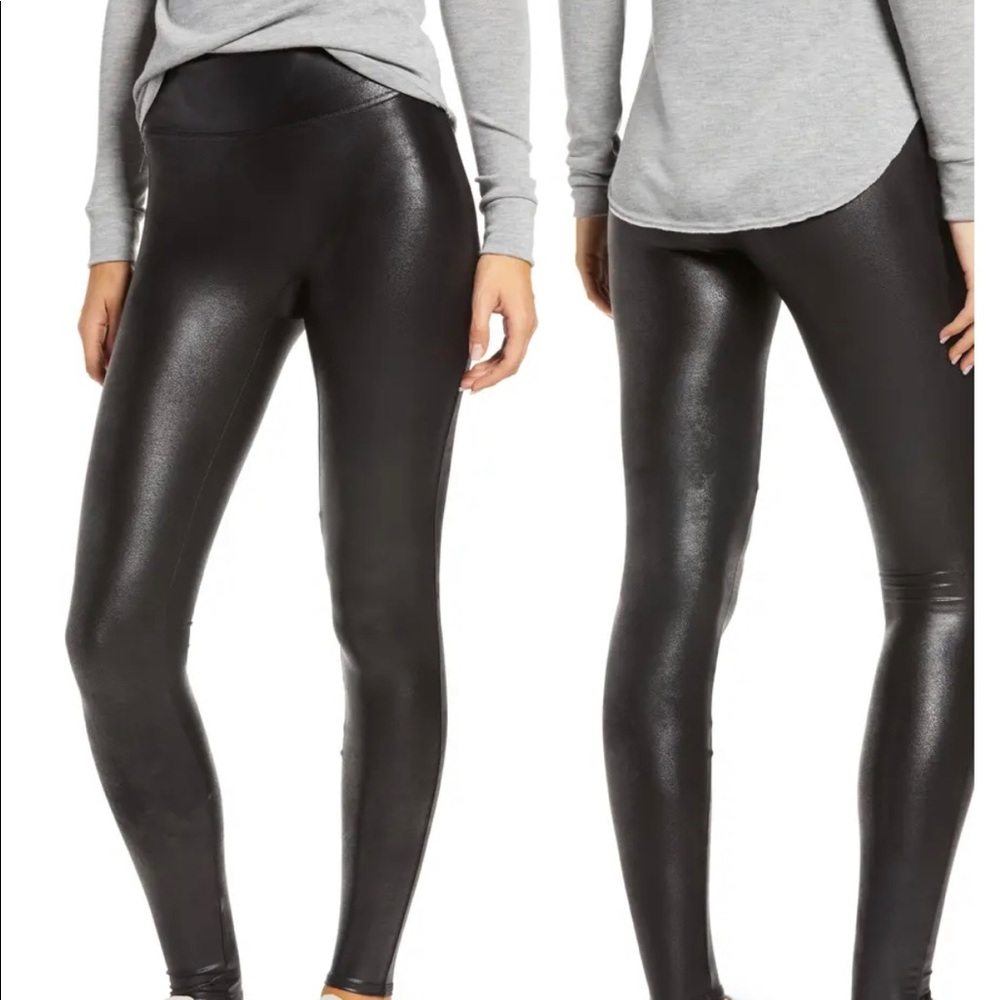 Spanx faux leather leggings NWT
